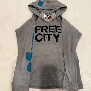 Freecity hoodie in Gray and Blue